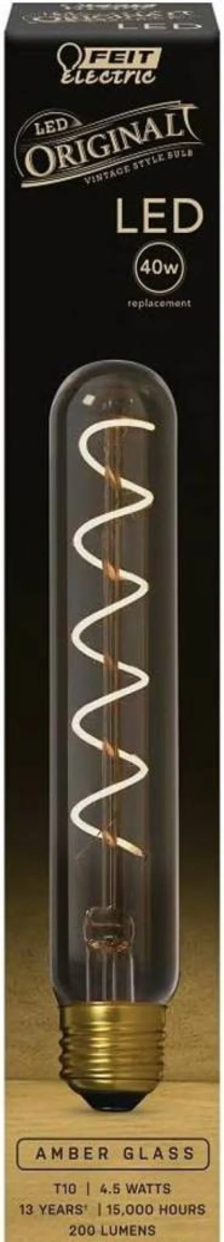 Feit Electric Vintage LED Bulb ST15 - Amber Glass, Exposed Filament, E12 Candelabra Base, 25W Equivalent, 200 Lumen, 2100K Soft White, Dimmable, 10 Year Life