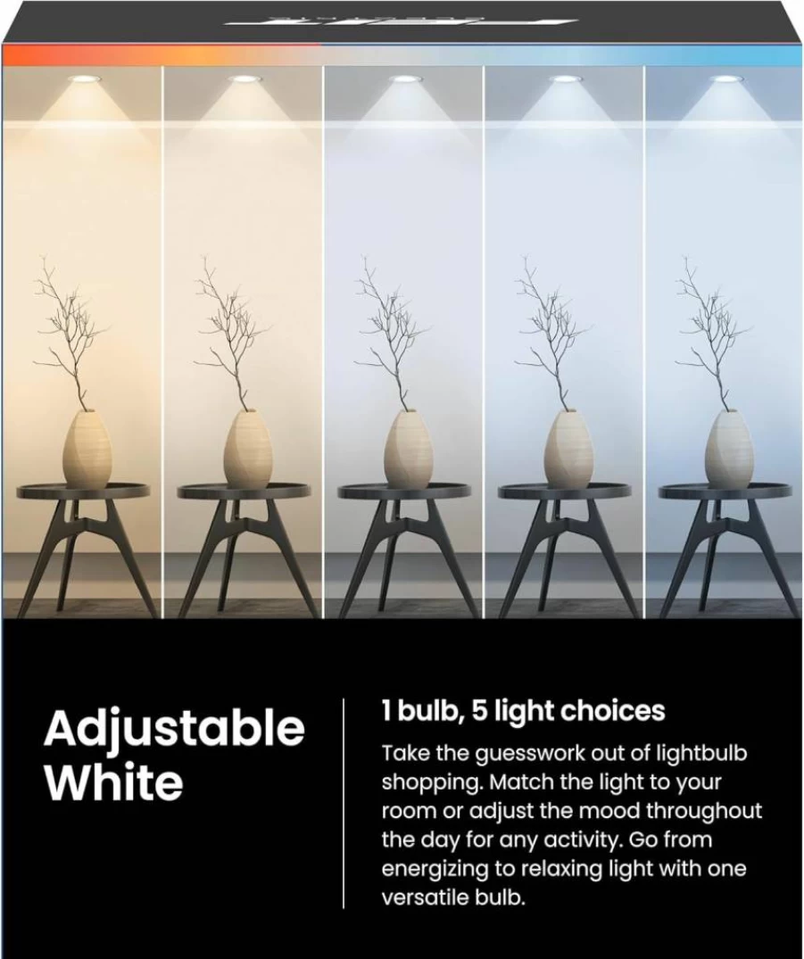 Feit Electric PAR20 LED Bulb Dimmable Adjustable White 2700K-5000K 50W Equivalent 90+ CRI Indoor/Outdoor Track Lighting 25000-Hour Lifetime