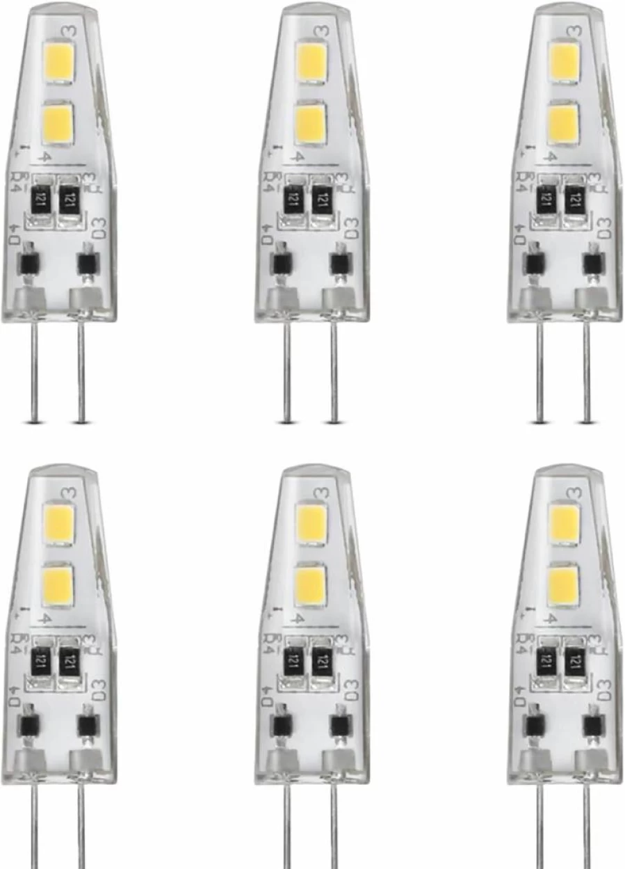 Feit Electric BP20G4/830/LED/6 G4 LED Bulb 6-Pack, Dimmable 12V Capsule Light, 20W Halogen Replacement, 3000K Warm White, 170 Lumens, 10,000 Hours